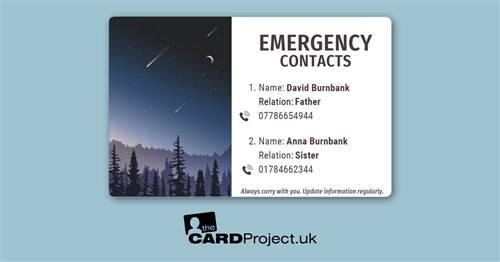 Shooting Stars ICE Photo ID Card (REAR)